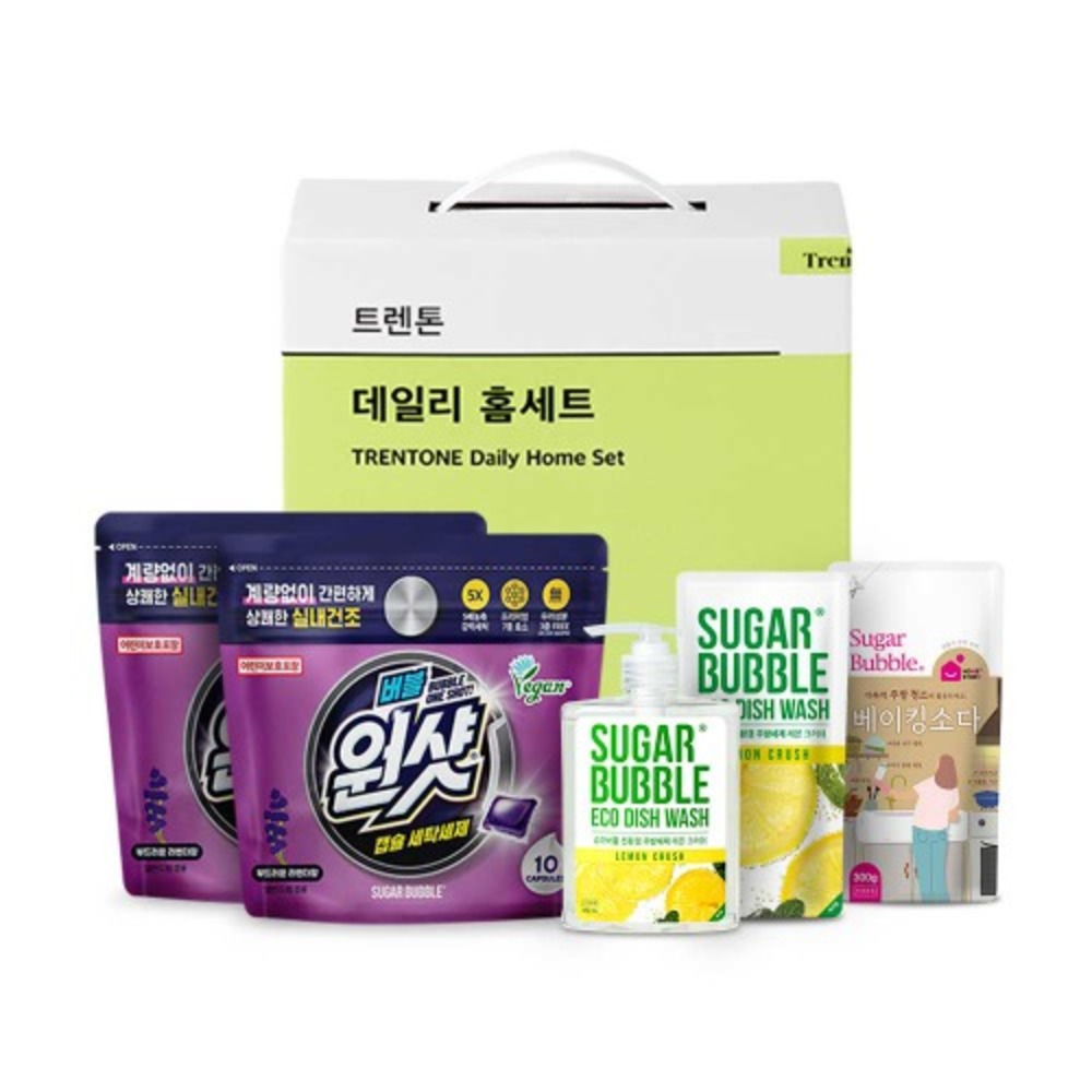 일상 살림에 꼭 필요한 아이템 슈가버블 데일리홈 프리미엄 세탁 & 주방 5종 구성